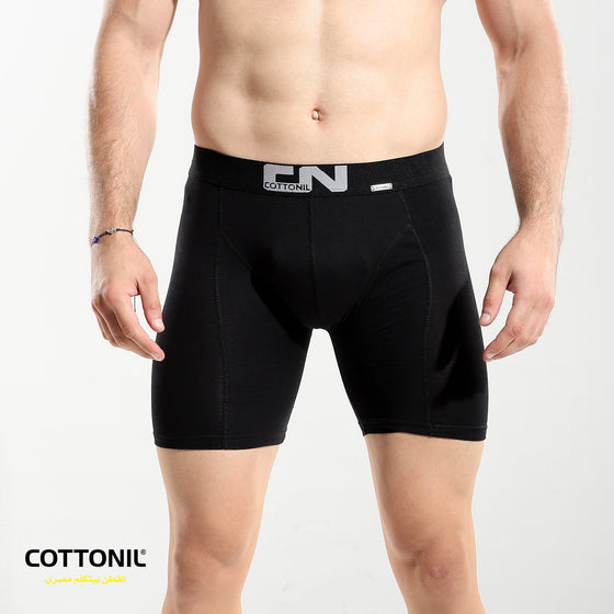 Cottonil men's long boxer – black