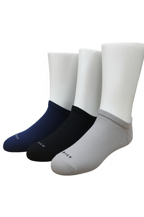 Dice - Men's Half Socket Terry Heel & Toe Socks 3-Pack