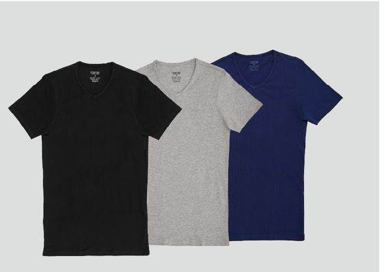 دايس - تيشيرت رجالي V-Neck - عبوة 3 قطع